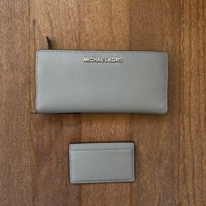 Michael Kors Gray Wallet and Card Holder